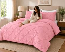 Microfibre Alexandera Duvet Cover Set Pink - Pink - View 3
