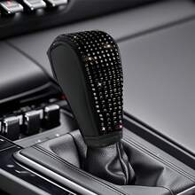 Shiny Rhinestone Car Gear Shift Lever Cover, Sparkling Crystal Diamond Gear Shift Lever Cover, Soft PU Leather Gear Shift Lever Cover, Universal Fit, Fashionable Women's Car Interior Accessory - Multicolor - View 13