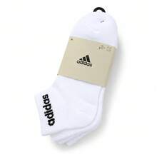 Adidas White Ankle Socks 3 Pairs - Black - View 1