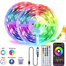 GHUSTAR RGB LED Lights With Music Sync Color Changing, Remote & App Control, Bluetooth, For Room, Home, Kitchen, Party Decor - RGB - View 2