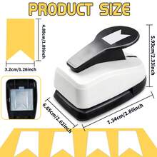 Banner Flag Label Tab Index Paper Hole Puncher Cutter Tool Daily Fashion Banner Tab Shape 2 Inch 50mm For DIY Portable Suitable For Paper Crafts For Junk Journaling For Folder Planner For Card Making For Scrapbooking For Student For Bible - 2 Inch 50mm Banner Tab Puncher - View 3