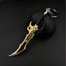 1pc Anime Mini Sword Keychain - Red & Gold Sword Keychain, Perfect Gift For Graduation Season And Other Holidays For Friends And Classmates - Multicolor - View 4