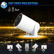 TUOGTCI F300 Projector, Android 11 Native, 720P HD, Supports 4K, 180° Rotation, Adjustable Focus Lens, Portable Home Theater, Suitable For TV Stick, USB, Smartphone, Applicable For Viewing, Gaming, Presentation - View 2