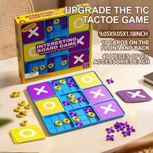 Upgraded Tic Tac Toe Game Set 2.0, Innovative Difficulty Enhanced Classic Game, 2‑Player Quick Battle, Kids Family Tabletop Interactive Game, No Batteries Required, Portable Strategy Brain Challenge Board Game For Party Gathering - Multicolor - View 11