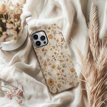 Autumn Pumpkin Phone Case: Leaf Pattern Protective Cover, Double-Layer Protection - White - View 2
