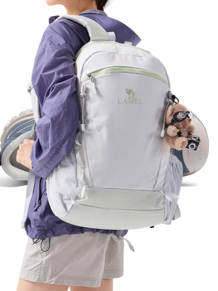 CAMEL CROWN Ransel Outdoor Tahan Air Unisex, Ransel Olahraga dan Perjalanan, Tas Hiking dan Perjalanan untuk Mahasiswa, Cocok untuk Hiking dan Perjalanan - Air Dangkal Hijau - View 1