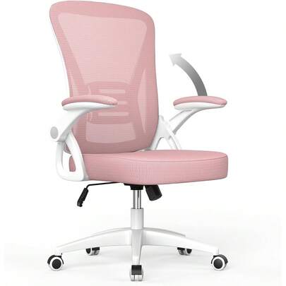 GartistGo Bürostuhl Ergonomischer Schreibtisch mit 90° Flip-up Armlehne Lendenwirbelstütze, höhenverstellbarer Stuhl, Executive Swivel Computer gepolsterte Sitzkissen für Haus/Büro