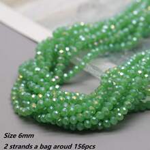 2Strands(Around 156pcs) 6mm Green Color Glass Beads For Jewelry Bracelets Making DIY Accessories - 6mm - View 11