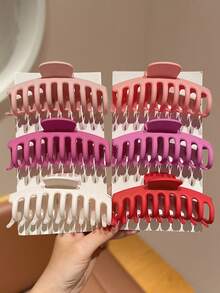 Juego de pinzas grandes de garra rosa, pinzas de pelo grandes mate, accesorios de pelo lindos para mujeres, pinzas de pelo, pinzas de garra, verano, accesorios de peinado para fiestas - Multicolor - Ver 6