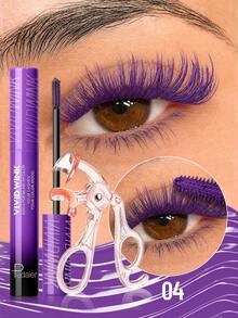 Pudaier 2pcs Colorful Mascara & Eyelash Curler Set, Waterproof Volumizing Non-Clumping Formula, Long-Lasting Curl & Lift, Suitable For Beginners - #05 - View 5