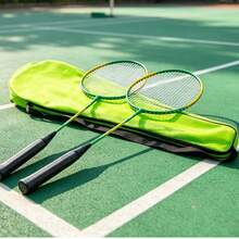Badminton Racket Set, 72*21cm,Random Color Green Or Purple, Portable Outdoor Indoor Sports Racquet For Adult Beginner Family Entertainment With Storage Bag - Multicolor - View 1