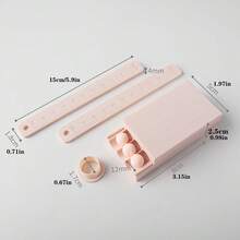 模具+切割器+厚度尺套装，软陶造型工具，适用于串珠、圆形耳环、聚合物粘土首饰制作，包含模具、切割器、厚度尺，首饰制作套装 - 杏色 - 查看 20