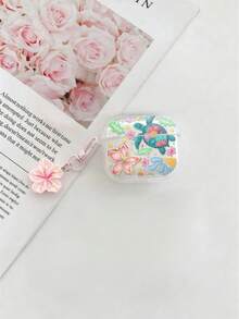 Flower Turtle Painted Transparent Additional Bracelet Fashion Bluetooth Headset Case For Painted Transparent Fashion Bluetooth Headset Case For S4 Protective Case Apple Wireless Bluetooth Headset Shell Glossy Pro2 All-Inclusive Pods31/2/3 Generation Protective Case Pro Anti-Drop Soft Shell - Multicolor - View 12