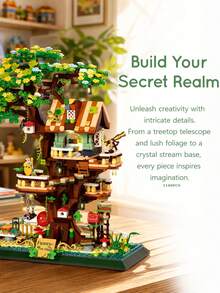 1486pcs Lakeside A-Frame Cabin Building Set, Adult DIY Assembly Puzzle, Stress Relief Relaxing Craft Activity, Desktop Decor/Holiday Souvenir - Multicolor - View 8