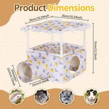 ITANDME Two-Level Guinea Pig Hideout | Guinea Pig Hideout With Tunnels | For Play And Rest | Open-Bottom Design For Easy Cleaning | Durable Fabric | Decorative Habitat For Small Pets | Suitable For Guinea Pigs, Rats, And More - View 3