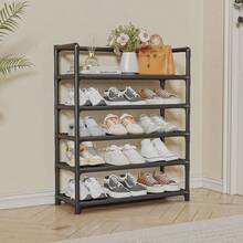 1 pieza Estantería para zapatos simple de 3 a 7 niveles, gabinete a prueba de polvo para la entrada, dormitorio, interior, balcón - Multicolor - Ver 14