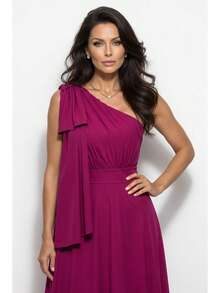Long Party Dress With Lace, Lined Cups, Comfortable, Elegant, Simple - Rose Red - View 5