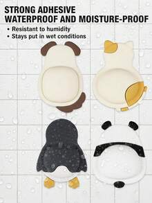2pcs Animal Door Handle Wall Protector Pads, Panda Pattern Self-Adhesive Rubber Door Handle Buffer Protective Pads, Decorative Wall Protection Covers, Suitable For Doors, Beds, Tables - Multicolor - View 3