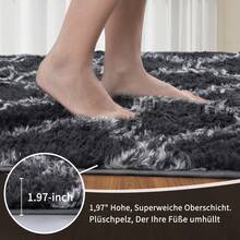 EDIMENS Long Hallway Runner Rug 80x300, High Pile Bathroom Rug Non-Slip, Fluffy Washable Kitchen Rug Bath Mat, Rugs For Bedroom Bed Runner Hallway Living Room - 深灰色燈籠紋 - 查看 8