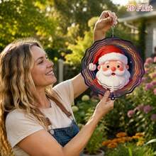 1 buah Lonceng Angin Berputar Gantung, Motif - "Potret Santa Claus di Alam Semesta Misterius", Dekorasi Taman dan Teras Luar Ruangan, Dekorasi Multifungsi untuk Taman, Teras (Liontin Tidak Termasuk), Gaya Acak - A - View 4