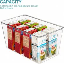 Vtopmart 6 Pack Clear Storage Bins, Pantry Cabinet Organizer Bins With Handle For Pantry Organizer And Storage, Plastic Bins For Fridge, Cabinet - ColorB - View 9