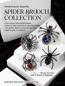Halloween Rhinestone Spider Brooches - Insect Pins For Women Unisex Casual Party Accessories / Friends Gifts Badges Decoration - Spider - View 5