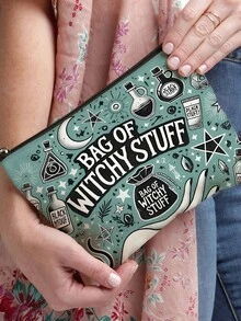 Goth Mysterious Makeup Bag Zippered Cosmetic Storage Pouch For Men And Women Halloween Toiletry Bag For Travel Fall Home Decor Wedding Room Dorm Camping Birthday Gift Travel Daily Outdoor Back To School Essential Accessory - Multicolor - View 5