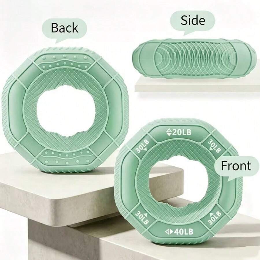 Hexagonal Silicone Grip Ring – Massage & Finger Strength Trainer – Professional Muscle-Strengthening Fitness Equipment For Men – Multifunctional Hand & Wrist Exerciser – Gym Training Hand Gripper (Available In Three Resistance Levels) - A - View 1