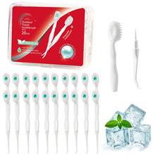 4-In-1 Mini Disposable Toothbrush With Pre-Applied Toothpaste | Waterless Disposable Toothbrush With Toothpaste, Tongue Scraper And Toothpick, 20pcs, Suitable For Travel, Hotel, Camping - Multiple Flavors/various Styles - View 1