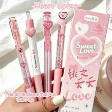 4pcs Blue Star Angel Neutral Pen Set, Ins Student Quick-Dry ST Tip Ballpoint Pen, 0.5mm Black Ink Refill, Smooth Quick-Dry Ink, Cute Angel Wing Pen Top, Suitable For Students, Teachers, Office Workers, Diary And Daily Use - Multicolor - View 4