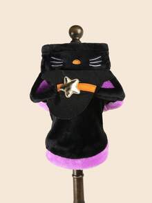 PETCIRCLE 1PC Pet Clothes Small Dog Puppy Cat Cute Soft Adorable Halloween Costume - Magic Meow - Black - View 3