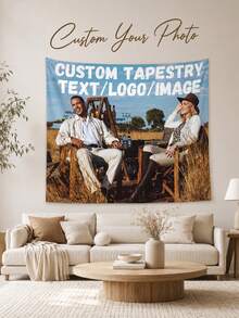 Customized Wall Tapestry, Can Add Personalized Photos, Bedroom, Dorm Decor Wall Background, Perfect Gift For Birthday, Anniversary, Valentine's Day And Party Wall Decoration, Photography Prop - Multicolor - View 2