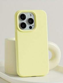 1pc Luxury Liquid Silicone Phone Case, Compatible With Apple 17 Air 16e 11 13 12 14 15 Pro Max, Suitable For IPhone 16 Pro Max, Shockproof Protective Cover, Discount Price, Traffic Support, Good Price Channel, Product Hierarchy - Yellow - View 8