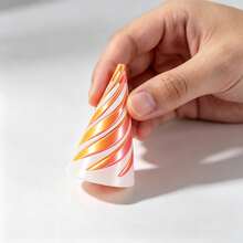 1 Stück spiralförmiges 3D-gedrucktes Stressabbau-Spielzeug, Fingertipp-Fidget-Gadget, kreatives Schreibtisch-Ornament, Büro-Stressabbau-Spielzeug - Verschiedenfarbig - Übersicht 3