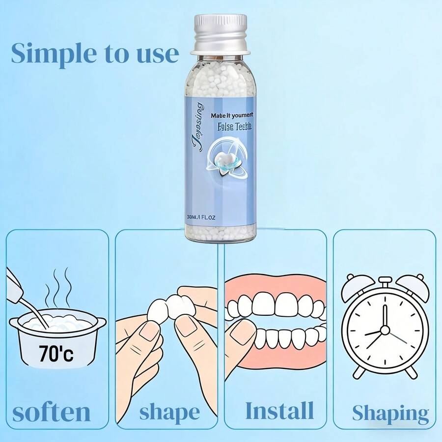 Temporary Decorative Tooth Veneer Set, Repair Tooth Defects, Smile Enhancement, Easy To Adjust And Use, Quick Installation, Secure Fit, Suitable For Adults, Holiday Parties And Daily Use,Halloween - Multicolor - View 1