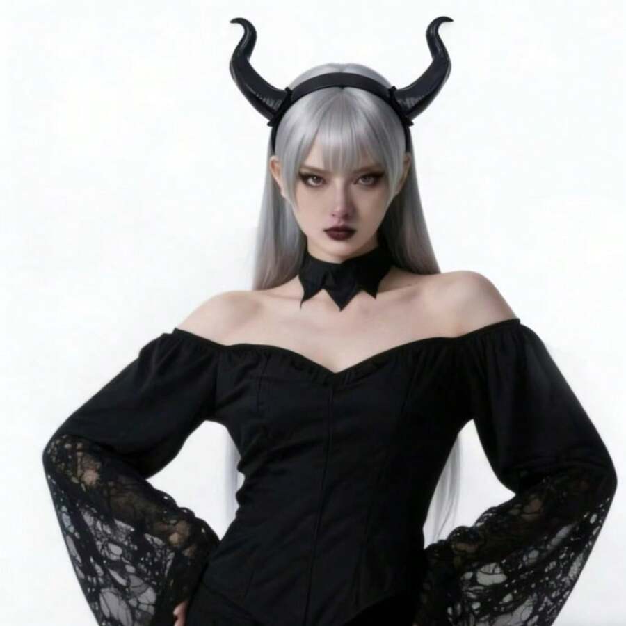 1pc Small Horn Headband, Devil Horn Hair Hoop Decorative Headpiece, Party Performance Prop, Costume Accessory