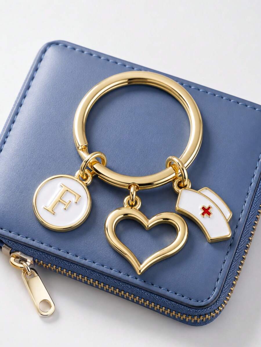 Carta personalizada creativa: Doctor, Enfermera, Estetoscopio, Llavero, Personal de rescate médico, Decoración de billetera, Llave de estetoscopio, Anillo de llave