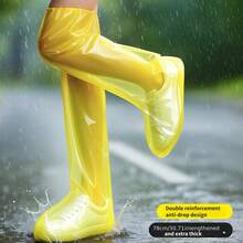 2 Pairs Extra Long Over-The-Knee Waterproof Shoe Covers, Portable Foldable Rain Shoe Covers, Suitable For Rainy Weather, Walking, Cycling, Travel, Camping, Hiking, Outdoor Emergency Rain Protection - Multicolor - View 4