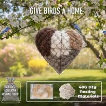 1pc Handmade Fiber Heart-Shaped Bird Nest Support, Outdoor Hummingbird Nest Box, Nest House Design, Wild Bird Winter Tree House, Dual-Season Outdoor Landscape House, Let Birds Come To Build Nests And Perch In Your Home, Reusable - View 3