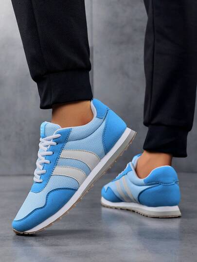 Men's 2026 New Minimalist Classic Casual Comfortable Fashion Sports Shoes - Breathable, Stylish High Street Casual Shoes, Lace-Up, Breathable Mesh, All-Season Wear, Fabric Upper, EVA Sole, Lightweight Flat Bottom Versatile Men's Sports Shoes, Student Shoes, White Sneakers, Outdoor Hiking Streetwear Suitable For All Seasons, Lightweight Durable Running Shoes