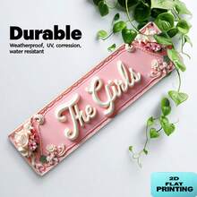 1pc 2D Flat Vintage Floral & Framed Text Design Aluminum Metal Sign, Rustic Farmhouse Style Wall Art, Weather-Resistant For Indoor And Outdoor Use (Random Style) - A - View 3