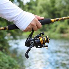 KecchKrezing Dragon Pattern 4-Section Straight Handle Fishing Rod And Reel Set, Complete Fishing Gear With Lure Pliers, Fishing Line, Lures And Portable Storage Bag, Specialized Equipment For Lake Bass Fishing, Suitable For Beginners And Advanced Anglers - Gold - View 7