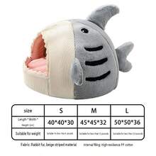 10pcs Shark-Shaped Cat/Dog Bed, Enclosed Pet Sleeping House, Cute Design, Suitable For Small/Medium/Large Cats And Dogs, All Seasons - Multicolor - View 3