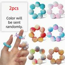 3/2/1pc Sensory Rings With Tactile Beads, Random Color, Stress Relief Design, Adjustable Rings, Multi-Color Gradient, Can Be Used As Finger Massager, Various Styles Tactile Bead Stress Relief Rings - Multicolor - View 12