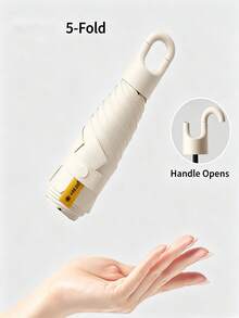 1pc 50% Off Mini Travel Folding Umbrella, Compact Portable Pocket Sun Umbrella, Capsule Style UV Protection Sun And Rain Umbrella, With Rotatable Open/Close Ring Handle, Suitable For Travel, Hiking, College Students, Office Workers, Back To School, Outdoor Essential - Multicolor - View 10