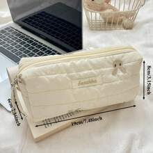 1pc Soft Rabbit Pattern Pencil Case, Large Capacity Portable Student Stationery Bag - J - View 4