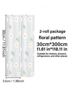 1 Roll EVA Material Fresh Daisy Camellia Pattern Waterproof Drawer Liner, Multi-Purpose Cabinet Drawer Liner Suitable For Kitchen, Storage Cabinet, Refrigerator, Shelves, Lining - Flower Pattern - View 34