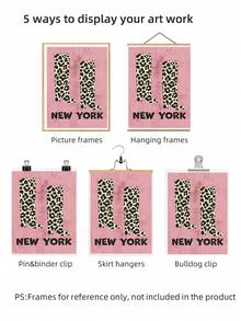 1pc Frameless Leopard Print Boots Cavas Poster New York Fashion Art Canvas Wall Decor, Fun Wall Art For Bedroom Living Room, Room Decor Bedroom, Prints For Wall, Posters, Vintage Decor & Best Gift Choice - Multi-color - View 6