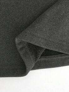 Atasan turtleneck lengan panjang pas badan dengan desain lipit, kancing depan, dan belahan di bagian bawah, cocok untuk dikenakan di musim gugur/musim dingin. - Grey - View 9