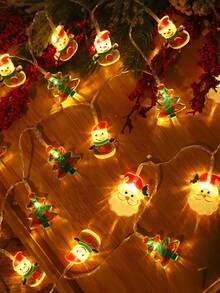 1pc 1.5/3M Christmas Decoration Snowman, Santa Claus, Christmas Tree Pattern Light String, Christmas Indoor Decor Light String, Christmas Decor Lights,Party Decor Prop Light String, Christmas Home Decor Lights, Garden, Outdoor Decor Light String - Yellow Light - View 8